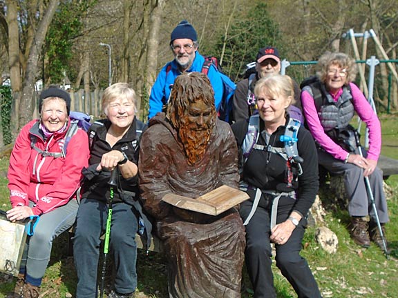 3.Capelulo
7/4/19. Childrens' playground at Capelulo. Guess which one is the wooden carving of the 6th century hermit and holy man, Ulo. Photo: Dafydd Williams.
Keywords: Apr19 Sunday Jean Norton Annie Michael