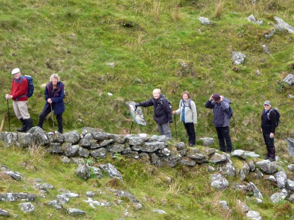2.Cnicht via Llynnau Myllt & Llynnau Cwn (A walk) & Around Yr Arddu (B walk) 
19/5/19. The B walkers on their way up from Gelli Iago farm.
Keywords: May19 Sunday Richard Hirst Dafydd Williams