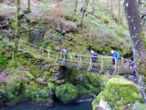 3.Cwm Bowydd / Cwm Cynfal Slate Trail
13/1/19. Crossing Afon Goedol just before is joins Afon Teigl
Keywords: Jan19 Sunday Noel Davey
