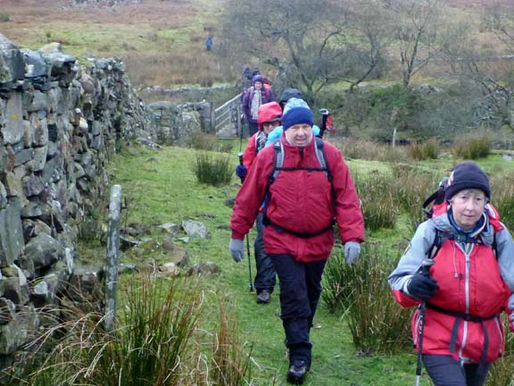 6.Cwm Bowydd / Cwm Cynfal Slate Trai
13/1/19. We have just crossed the footbridge over Afon Goedol a quarter mile after it leaves the Tanygrisiau Resevoir and head for Cwm Bowydd.
Keywords: Jan19 Sunday Noel Davey