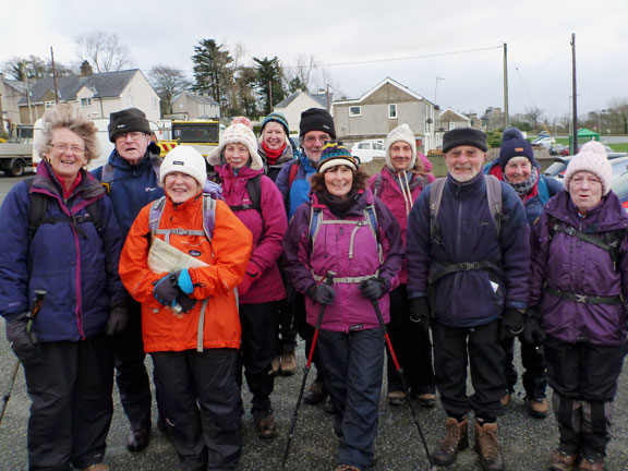 1.Llanystumdwy.
27/1/19. Starting off from the car park in Llanystumdwy.
Keywords: Jan19 Sunday Kath Spencer