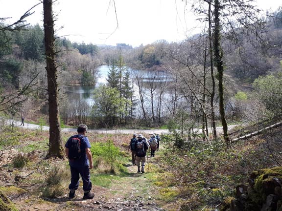 4.Penrhyndeudraeth to Maentwrog
11/4/19. Arriving at Llyn Mair. Photo: Judith Thomas.
Keywords: Apr19 Thursday Jean Norton Annie Michael