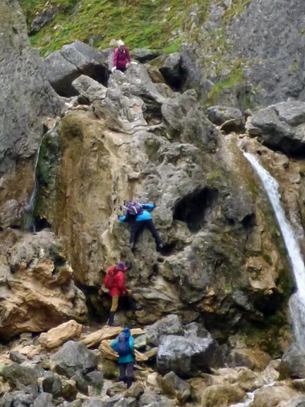 16. Malhamdale 2019
3rd-10th May 2019. A member of the Extreme Harder walk group acending the Gordale Scar. Photo: Hugh Evans.
Keywords: May19 Hugh Evans