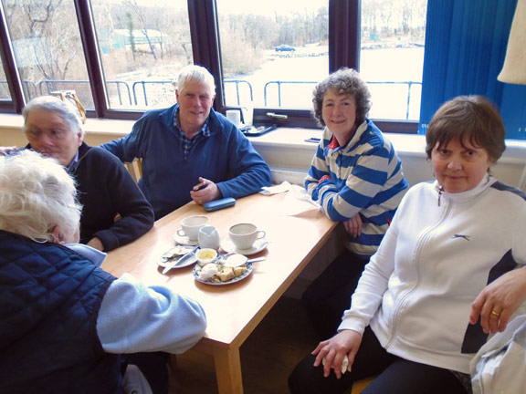8.Trawsfynydd -Tomen y Mur
14/3/19. Finally the reward for all those miles walked. Canolfan Prysor Centre CafÃ© on the shores of Llyn Trawsfynydd. Photo: Dafydd Williams.
Keywords: Mar19 Thursday Nick White