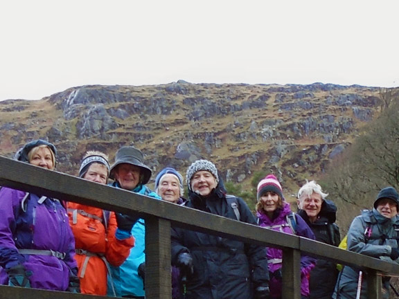 2.Capel Curig to Ty Hyll ('B' walk)
10/2/19. Members cross the footbridge at Plas y Brenin. Photo: Dafydd Williams.
Keywords: Feb19 Sunday Dafydd Williams