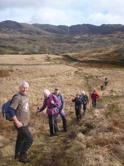 7.Beddgelert - Blaen Nanmor
23/2/20. Close to Coed Llewelyn, crossing over  from the Nanmor Valley towards Llyn Dinas. 
Keywords: Feb20 Sunday Hugh Evans