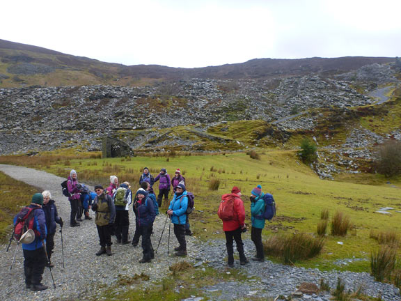 7.Manod-Cwm Penmachno
8/3/20.  After a steep descent from our lunch site we arrive on the edge of Cwm Penmachno ready or not for the steep ascent out of the valley, past Rhiw Fachno and a collapsed dam, towards Rhiw-Bach Quarry.
Keywords: Mar20 Sunday Noel Davey