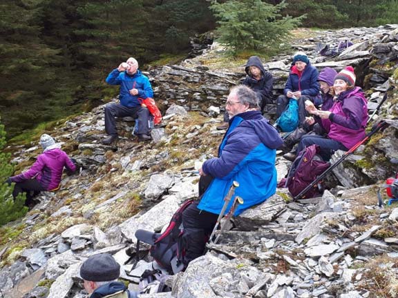6.Manod-Cwm Penmachno
8/3/20. Lunch out of the wind but not much of  view. Photo: Judith Thomas
Keywords: Mar20 Sunday Noel Davey