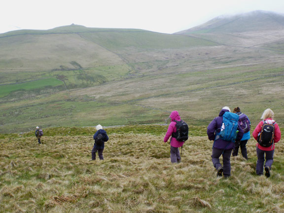 6.Clynnog Hills: Bwlch Mawr and Pen y Gaer
16/5/21. On our way down from Pen-y-Gaer with Moel Bronmiod (left) and Gyrn Ddu (right) in the background.
Keywords: May21 Sunday Noel Davey