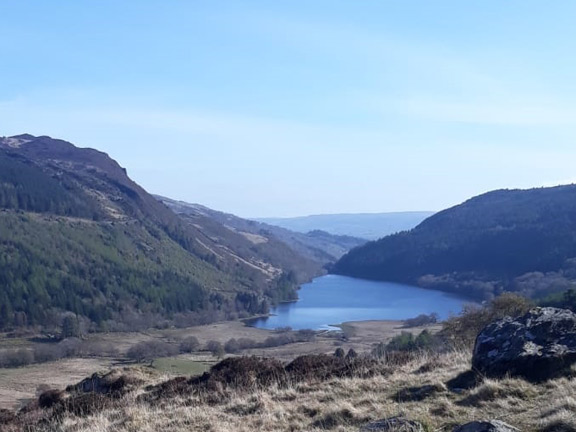 1.Capel Curig-Llyn Crafnant-Llyn Cowlyd
20/6/21. Looking down at the south end of Llyn Crafnant having walked up from Capel Curig. Photo: Eryl Thomas.
Keywords: Jun21 Sunday Eryl Thomas