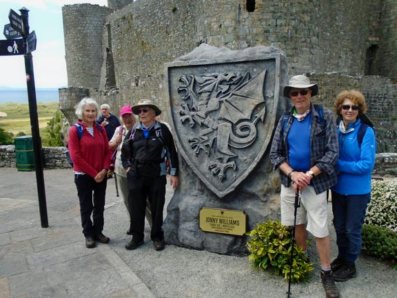 5.Harlech-Llanfair
17/6/21. The Shield Outside Harlech Castle with a plaque below: Jonny Williams one of the Welsh players in Euro 2020. All squad names are outside the castles of Wales. Photo: Dafydd Williams.
Keywords: Jun21 Thursday Gwynfor Jones