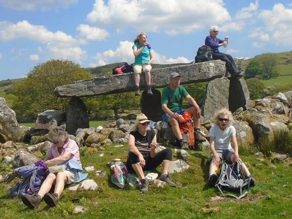 5.Criccieth- Rhoslan Circular.
30/5/21. Lunch at Gromlech Ystumcegid. Photo: Dafydd Williams.
Keywords: May21 Sunday Dafydd Williams