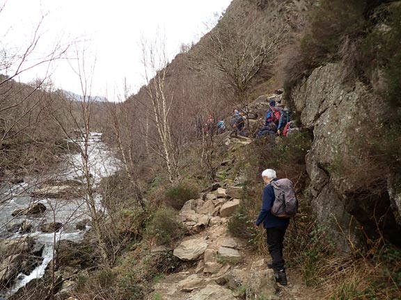 6. Beddgelert - Mynydd y Dyniewyd - Cwm Bychan - Glaslyn
27/02/22. Returning to Beddgelert via the Fisherman's Path alongside Afon Glaslyn.
Keywords: Feb22 Sunday Annie Andrew