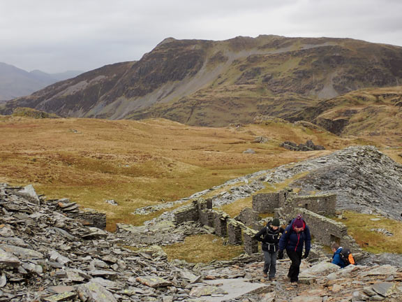 3.Tanygrisiau, Cwmorthin, Foel Ddu, Moel-yr-hydd, Stwlan.
13/3/22. At Rhosydd Quarry (1800ft) starting the climb up Foel ddu. The Cnicht in the background.
Keywords: Mar22 Sunday Noel Davey
