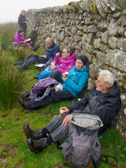 2. Around Moelfre
26/05/22. Lunch in the lee of an excellent wall in no man’s land! Photo: Dafydd Williams.
Keywords: May22 Thursday Dafydd Williams