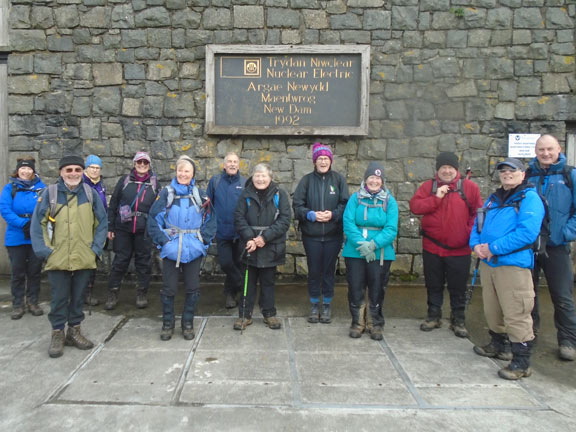 6.Llyn Trawsfynydd - Tomen y Mur
3/2/22. It was a lovely day so instead of  calling it a day members decided add to the walk with a visit to the dam at the head of Afon Prysor. Photo: Dafydd Williams.
Keywords: Feb22 Thursday Dafydd Williams