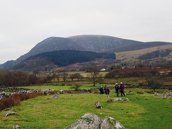 2.Waunfawr Circular.
23/1/22.  With Betws Garmon and Mynydd Mawr before us to the South we are about to head NW and the mountain, Cefn Du. 
Keywords: Jan22 Sunday Kath Spencer