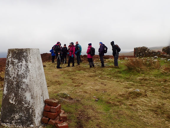 4.Waunfawr Circular.
23/1/22.  On the summit of Cefn du.
Keywords: Jan22 Sunday Kath Spencer