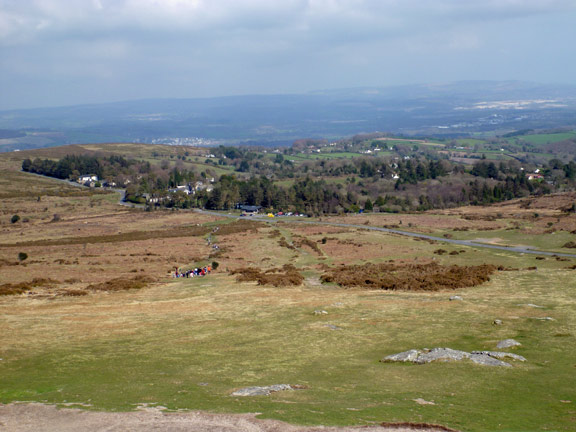 57.Dartmoor April 2013.
25/04/13. We leave the moor for the last time. Haytor Hall in the trees below.
Keywords: Apr13 week Ian Spencer
