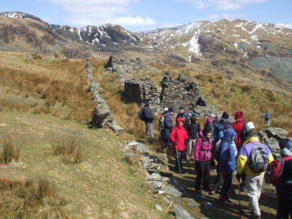 4.Llyn Cwm Ystradllyn
04/04/13.  .. and to admire the view. Photo: Dafydd Williams.
Keywords: Apr13 Thursday Alan Edwards Beryl Davies