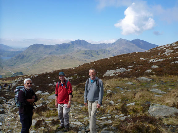 2.Nant Peris, Glyders, Y Garn, Foel Goch
26/05/13.  About half way up Glyder Fach from Penygwryd with Snowdon in the background. No signs of overheating.
Keywords: May13 Sunday Hugh Evans