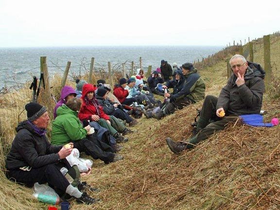 5.Coastal path: Machroes-Porth Neigwl
21/03/13. 25 of the 27 members who started off in pretty unpleasant weather. Photo: Dafydd Williams.
Keywords: Mar13 Thursday Paul Jenkins Gosia Israelowiz