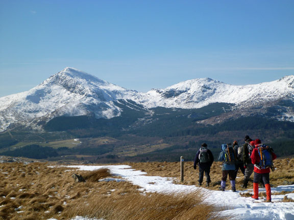 3.Yr Aran & Beddgelert Forest
31/03/13. SW back towards the road with Beddgelert Forest, Moel Hebog, Moel yr Ogof and Moel Lefn in the background.
Keywords: Mar13 Sunday Noel Davey