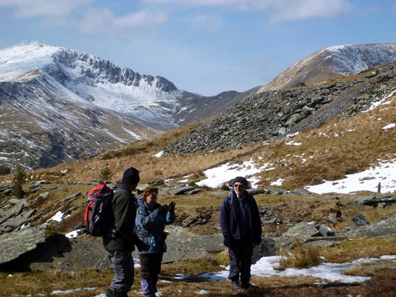 5.Yr Aran & Beddgelert Forest
31/03/13. A mine shaft inspection close to Bwlch-y-Ddwy-elor. Garnedd Goch  on the Nantlle Ridge in the background.
Keywords: Mar13 Sunday Noel Davey