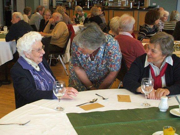 7.Spring Lunch-Nant Gwrtheyrn
23/05/13. Mrs Mary Jones (left) now approaching 90 years of age, who was a member for a number of years after the treasurer joined the Club some 16 years ago. Photo: Dafydd Williams.
Keywords: May13 Thursday Dafydd Williams