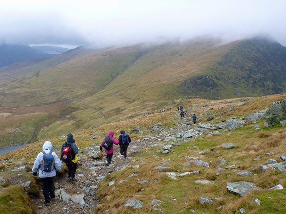 4.Snowdon
6/1/13. Making our way down the Ranger's Path, which continues off into the distance. Very windy but the mist is clearing.
Keywords: Jan13 Sunday Noel Davey