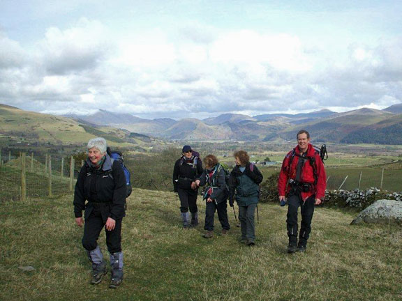 4.Tonfanau
17/03/13. Passing the old fort at Castell Bach. Bird's Rock, Mynydd Pencoed and Cader Idris in the background. Photo: Dafydd Williams.
Keywords: Mar13 Sunday Judith Thomas