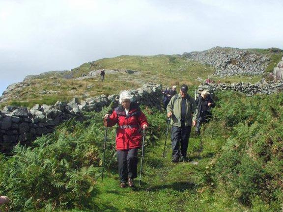 3.Cwm Nantcol
19/9/13. After lunch Gwenda is still in the lead. Photo: Dafydd Williams.
Keywords: Sept13 Thursday Dafydd Williams