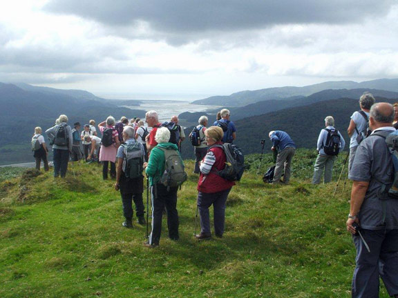 3.Llanelltyd/New Precipice
5/9/13. A stop to admire one of the magnificent views, this one being of the Mawddach Estuary. Photo: Dafydd Williams.
Keywords: Sept13 Thursday Alan Edwards Beryl Davies