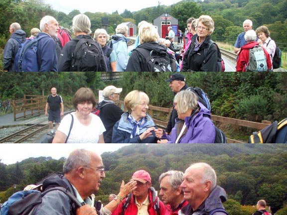 1.Beddgelert-Nantmor 
3/10/13. Waiting at Beddgelert station for the 11:30 to Nantmor. Good weather. Photo: Dafydd Williams
Keywords: Oct13 Thursday Arwel Davies