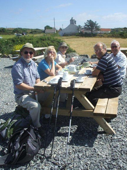 1.Porth Oer - Aberdaron
21/07/13. A coffee break in style. The C group start as they mean to continue.  Photo: Dafydd Williams.
Keywords: July13 Sunday Roy Milnes David Elisabeth Williams