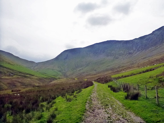 5.Aran Benllyn, Aran Fawddwy
14/9/14. Looking back up Cwm Llwydd and the path we have taken from its head.
Keywords: Sept14 Sunday Hugh Evans