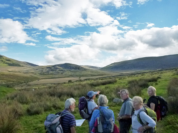 2.Tal y Bont to Harlech Taith Ardudwy Way
28/9/14. Finally there is an agreement on the way to go. Mynydd Llawlech on the right.
Keywords: Sept14 Sunday Dafydd Williams