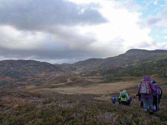 3.Carreg Fawr - Cwm Buchan
7/12/14. Descending Carreg Fawr after the morning tea break.
Keywords: Dec14 Sunday Tecwyn Williams