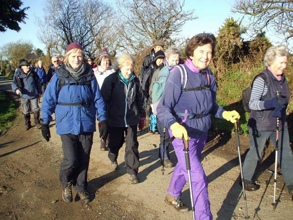 2.Llaniestyn
27/11/14. A very professional group of ramblers getting into their stride. Photo: Dafydd Williams.
Keywords: Nov14 Thursday Miriam Heald