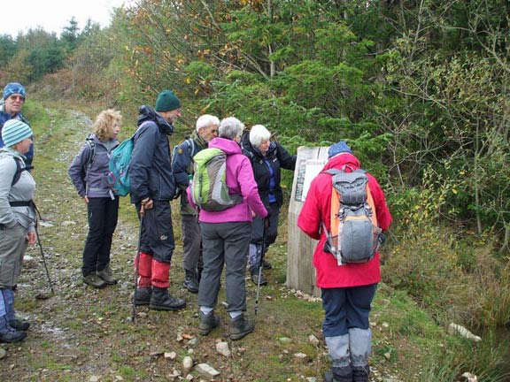 3.Mynydd Nefyn, Garn Boduan & Garn Fadryn
26/10/14. At the base of Mynydd Boduan looking at the information board regarding the stone age settlement at the top. Photo: Dafydd Williams.
Keywords: Oct14 Sunday Roy Milnes