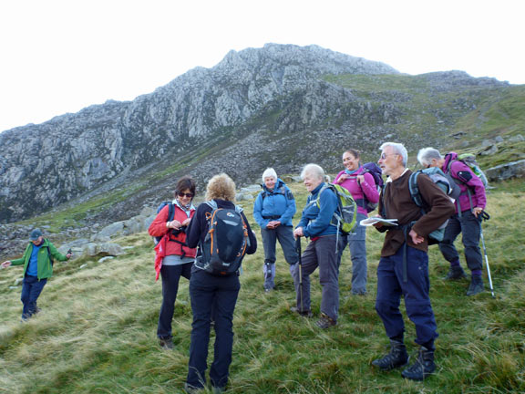 2.Tryfan & Heather Terrace
12/10/14. Our first chance to catch ones breath. A long way to go. The west side of Tryfan in the background.
Keywords: Oct14 Sunday Noel Davey