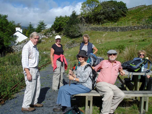 6.Penmaenpool Circular
31/8/14. The C walk group finds a perfect spot for taking on refreshments. Photo: Ann White
Keywords: Aug14 Sunday Nick White