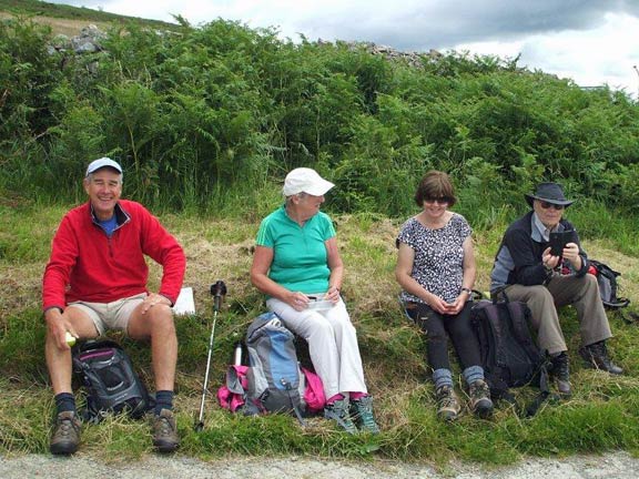 5.Around Mynydd Carnguwch
23/7/15. A happy foursome. Photo: Dafydd Williams.
Keywords: Jul15 Thursday Ian Spencer