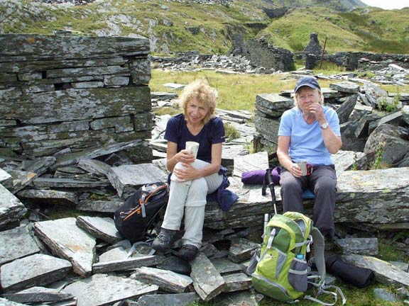 4.Cnicht (plus Moelwynion)
16/8/15. Lunch at Rhosydd Quarry. Photo: Dafydd Williams.
Keywords: Aug15 Sunday Roy Milnes