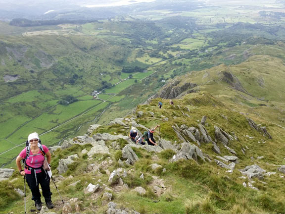 1.Cnicht (plus Moelwynion)
16/8/15. Making our way up the ridge to Cnicht. Cwm Croesor on the left. Photo: Roy Milnes.
Keywords: Aug15 Sunday Roy Milnes