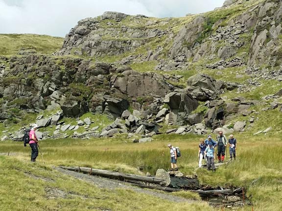 6.Cnicht (plus Moelwynion)
16/8/15. A stream crossing. Always a dangerous moment. Photo: Roy Milnes.
Keywords: Aug15 Sunday Roy Milnes