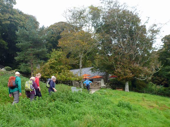 4.Coastal path. Aberdaron to Hell's Mouth
11/10/15. An early tea in sight. the Tea rooms at Plas yn Rhiw. 
Keywords: Oct15 Sunday Roy Milnes