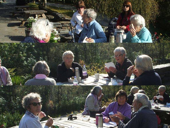 3.Dyffryn Maentwrog a Llyn Mair
15/10/15 Lunch at Tanybwlch station. Photo: Dafydd H Williams
Keywords: Oct15 Thursday John Enser