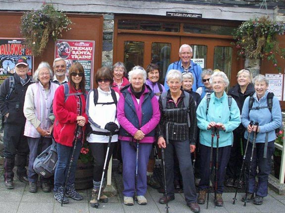5.Dyffryn Maentwrog a Llyn Mair
15/10/15 The now well fed group are raring to go. Spirits are high. Photo: Dafydd H Williams
Keywords: Oct15 Thursday John Enser