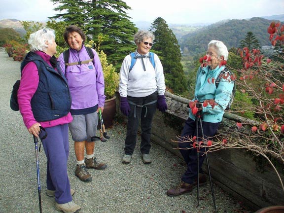 6.Dyffryn Maentwrog a Llyn Mair
15/10/15 Outside the cafe at Plas Tanybwlch. The leader has really excelled himself. No calorie deficiencies on this walk. Photo: Dafydd H Williams
Keywords: Oct15 Thursday John Enser